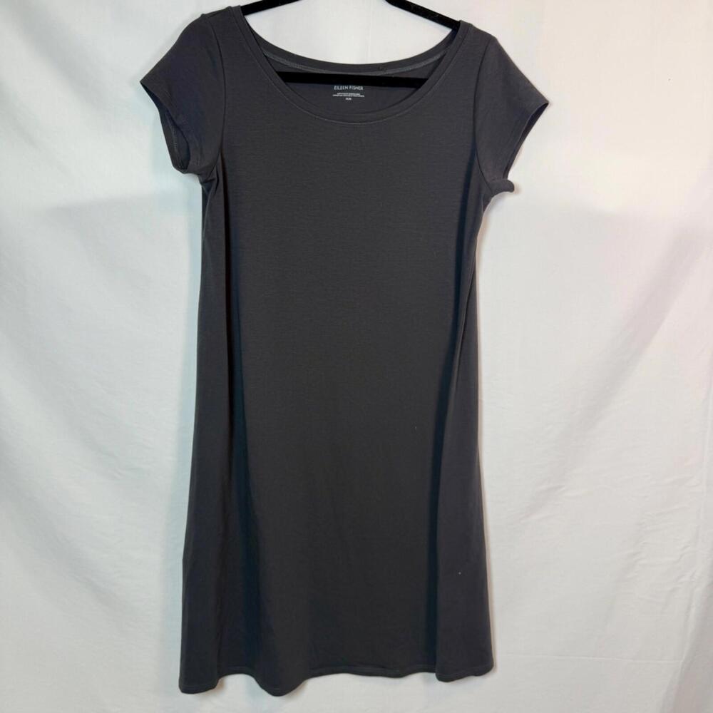 Eileen Fisher Women's M Cap Sleeve Organic Cotton Round Neck Tee Shirt Dress